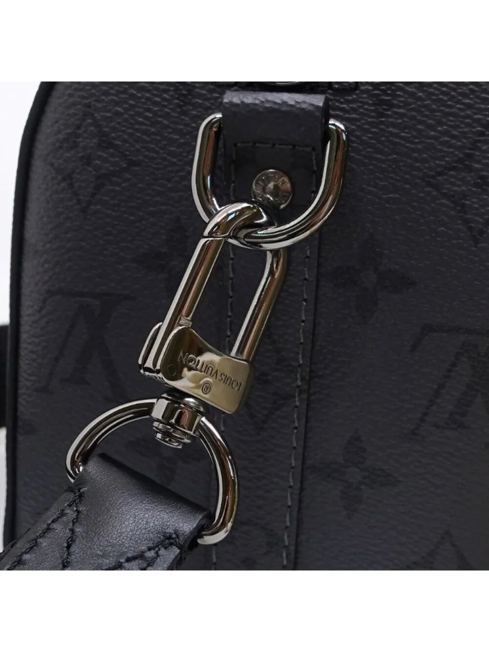 Louis Vuitton City Keepall Shoulder Bag Monogram Eclipse Reverse Black Silver